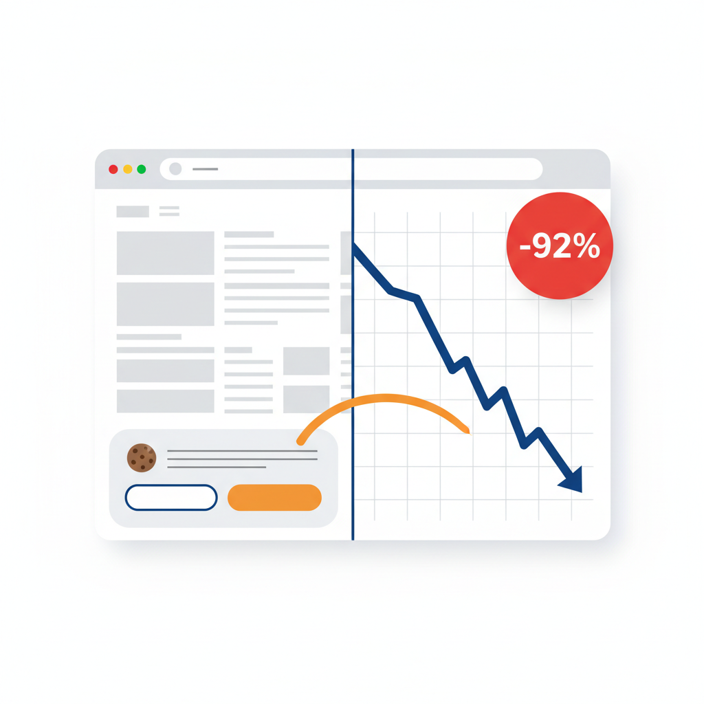 Cookie-баннер на сайте и падение визитов в Метрике на 92%